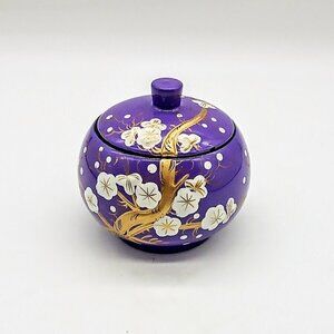 Minh Phuong Floral Lacquer Round Trinket Box